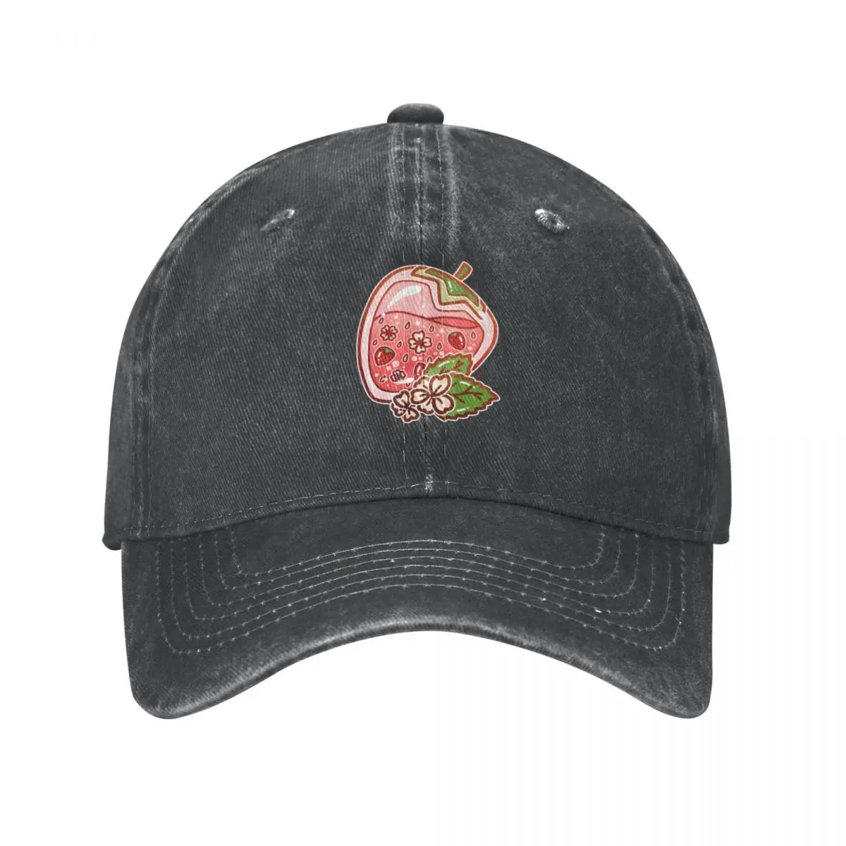 Glass Strawberry Cowboy Hat dad hat Hat Baseball Cap Hood Women's Golf Wear Men's