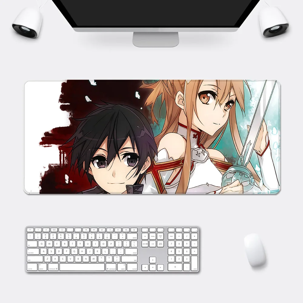 Sword Art Online Mousepad HD Printing Computer Gamers Locking Edge Non-slip Mouse Pad XXL90x40cm Keyboard PC Desk Pad