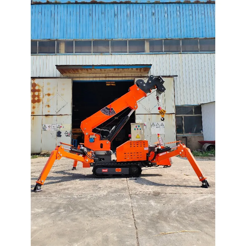 1 Tonnen mobiler Mini-Spinnenkran, Spinnenbau-Raupenkran, selbstfahrender elektrischer Spinnenkran