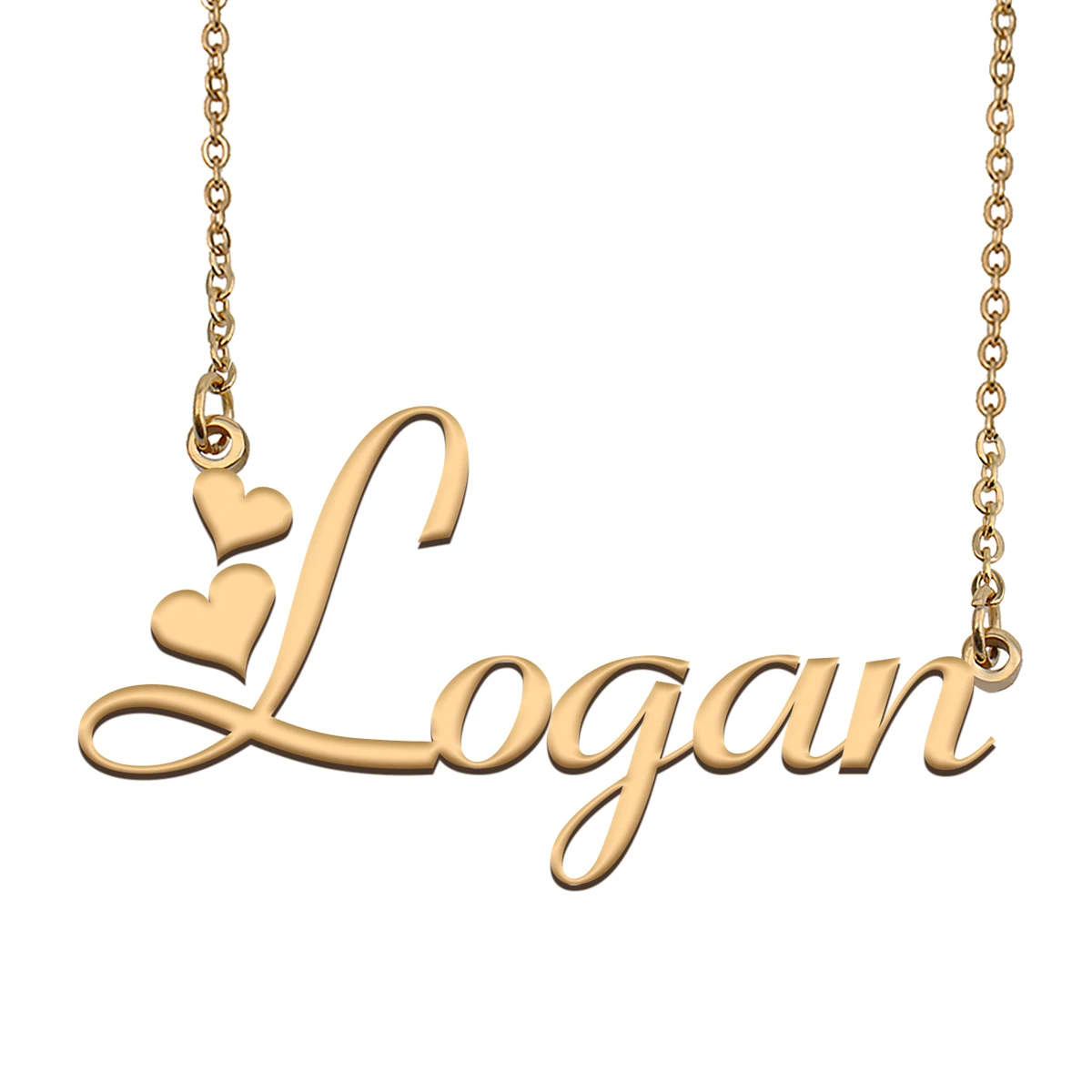 

Logan Name Necklace Personalised Stainless Steel Mameplate Jewelry for Women Alphabet Letters Pendant Girls Mom Gift