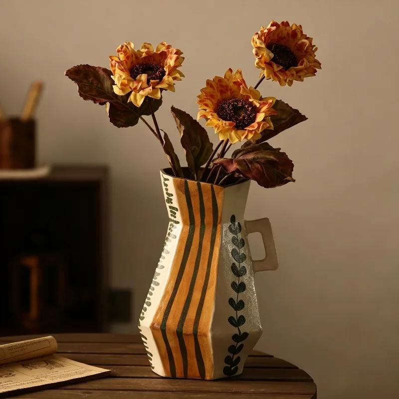 Ceramic Vase Ornament Creative Light Luxury High-end Home Decor for Living Rooms Floreros Altos В Скандинавском Стиле 2026