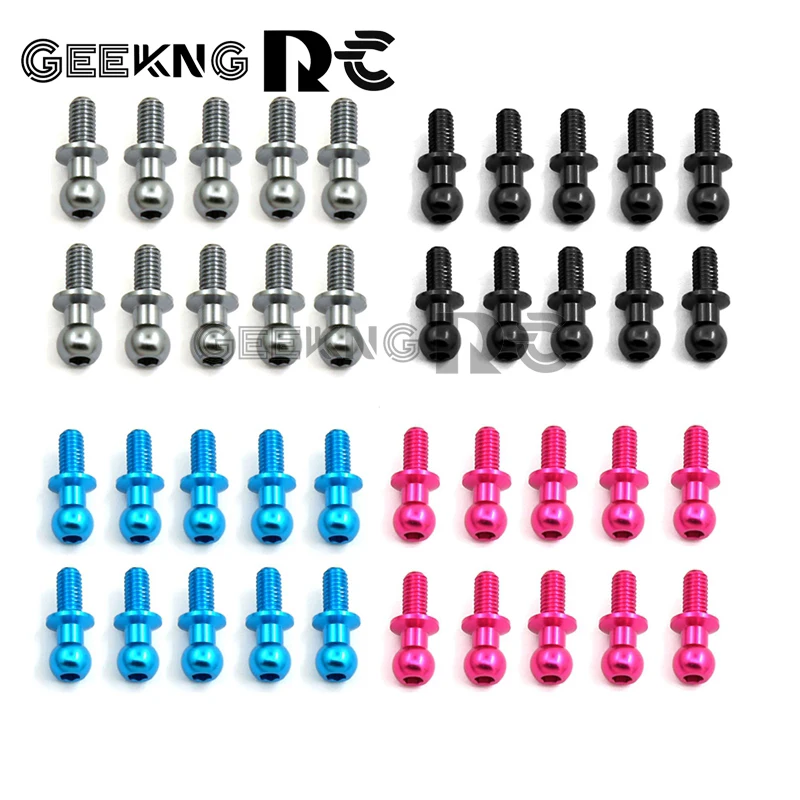 

10Pcs M3 Metal Hex Ball Head Screws for Tamiya TT01 TT02 Sakura D5 1/10 RC Drift Car Spare Parts Universal