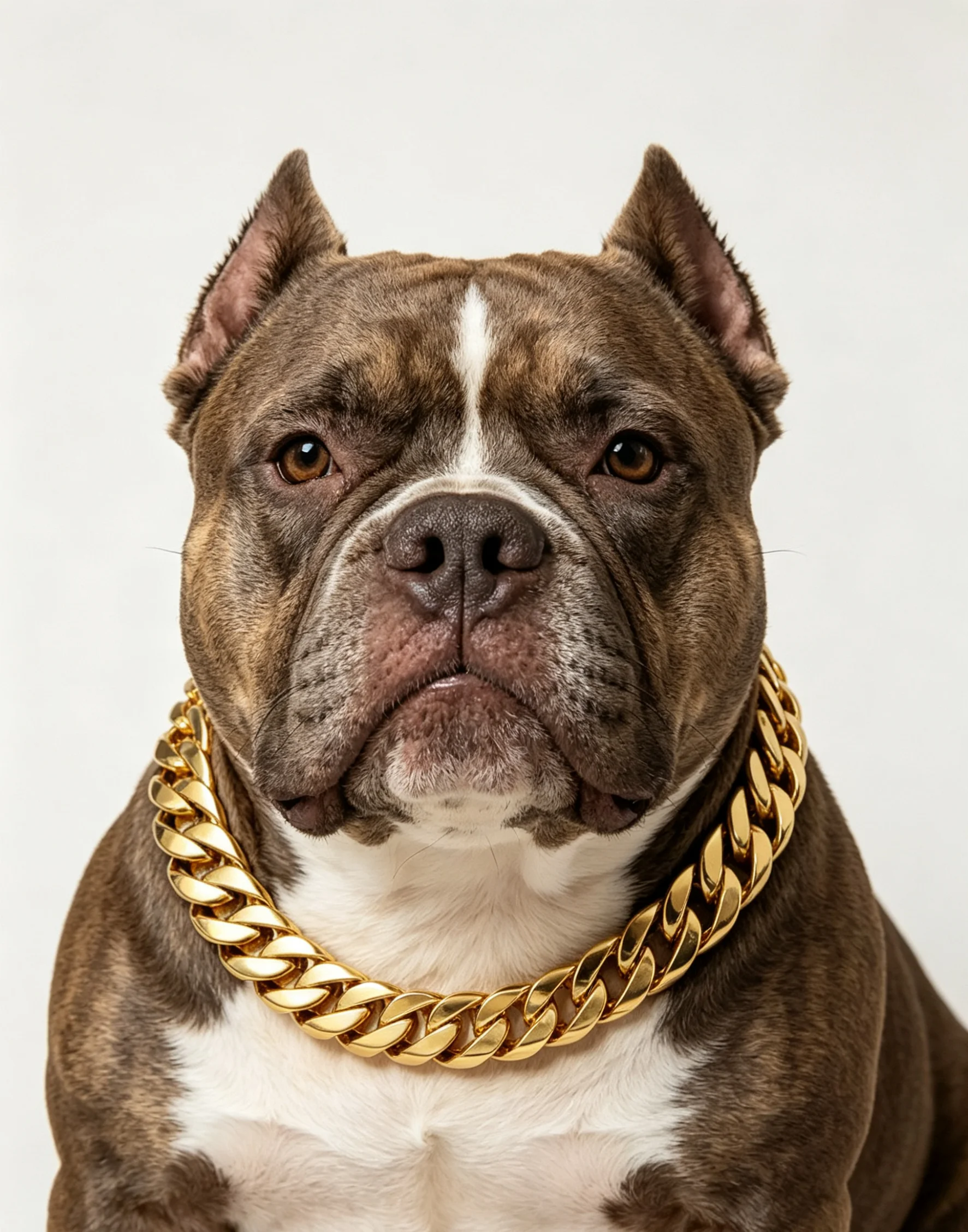 

PMGPET Big Dog Collar 32mm Metal Pet Gold Cuban Chain Stainless Steel One-piece Cast Collar Bully Pitbull Rottweiler Aggressive