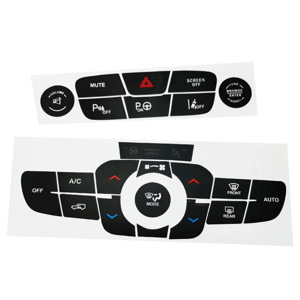 Black Vinyl Sticker for AC Reversing Button on For Jeep Compass 2017-2021 Interior Climate Control Panel Decoration