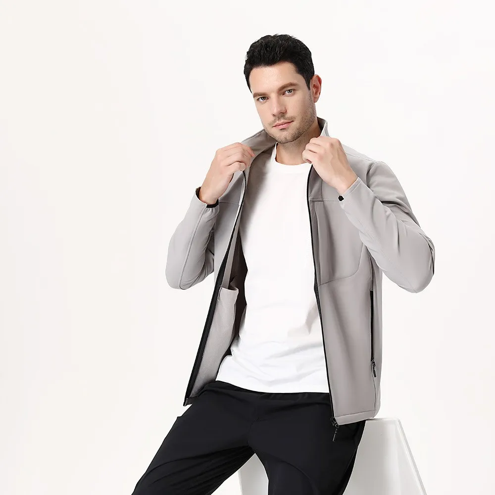 Men's Zipper Pilot Jacket Spring Autumn Stand Collar Waterproof Windproof Windbreaker High Performance Bomber Jacket Outerwear