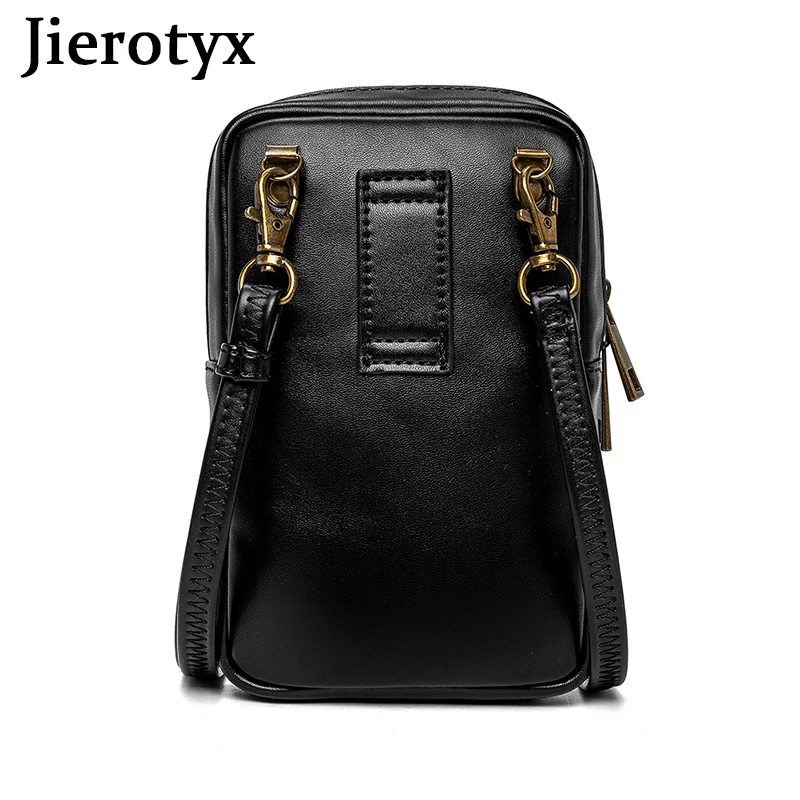 JIEROTYX Vintage Skull Rivet Women Single Shoulder Crossbody Bags Mini Messenger Bag Gothic cellulare borse portafoglio vita