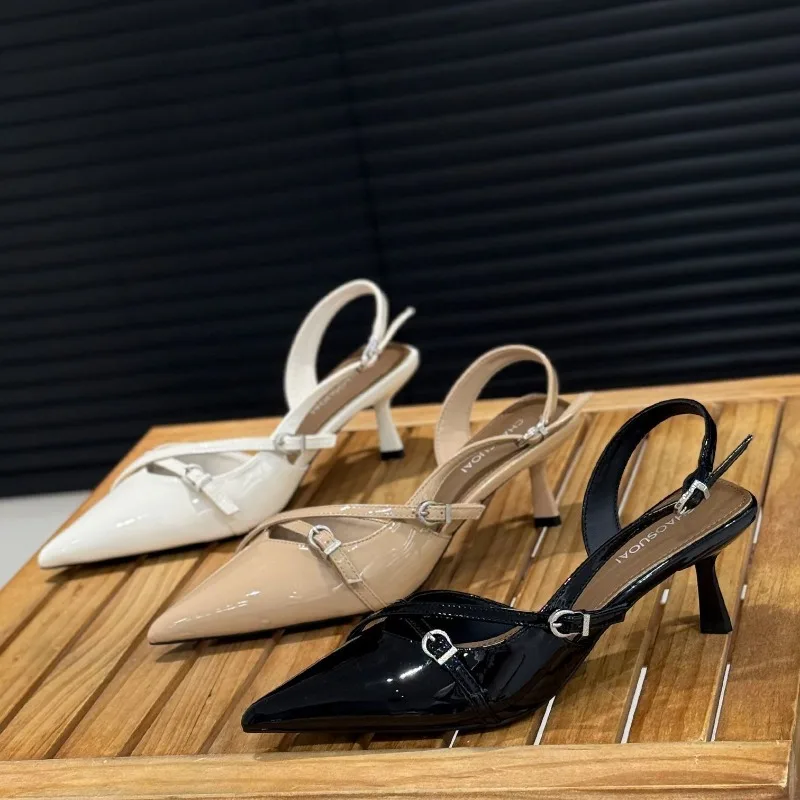French-style Pointed-toe Fashion Sandals for Women, 2026 Spring/summer New Style,Elegant Pointed Toe,Side Hollow High Heel Shoes