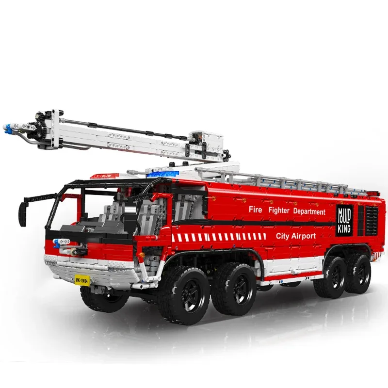 MOULDKING 6653 шт. пневматический спасательный автомобиль в аэропорту, строительные блоки, электрический MOC с дистанционным управлением, техническая сборка, игрушки, автомобиль 19004