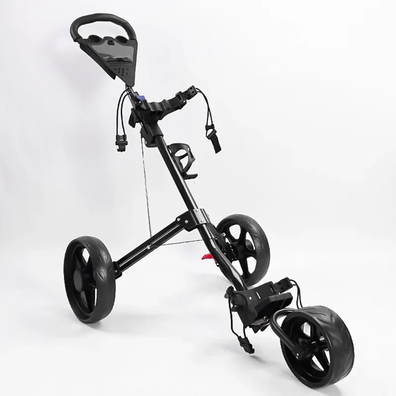 Hot Selling Lightweight Aluminum Golf Hand Push Trolley Golf Cart Trolley 3 Wheels Golf Push Cart