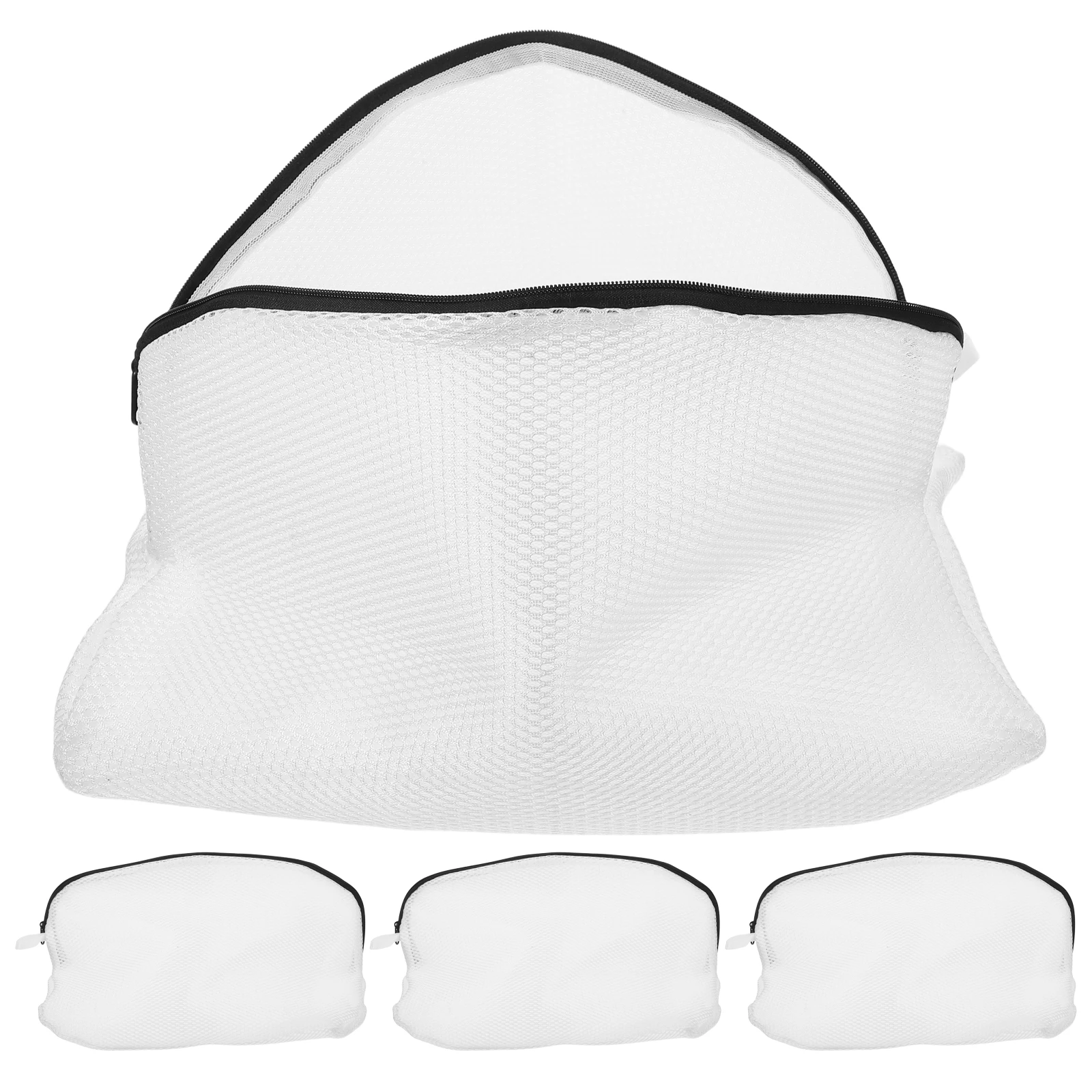 

4pcs Washable Reusable White Running Travel Shoe Bag Mesh Laundry Sneakers Trainer Cleaning Protect Portable Storage