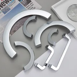 Simple Chrome Semicircle Cabinet Door Handle Round Wardrobe Drawer Knob Gold Black Kitchen Furniture Handle Home Decoration