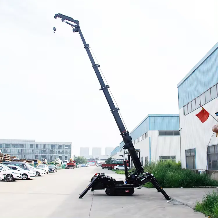 YG Portable Mini Spider Crane 3 Ton Crawler Hydraulic Telescopic Boom Remote Control Foldable Lift CE Certified for Construction