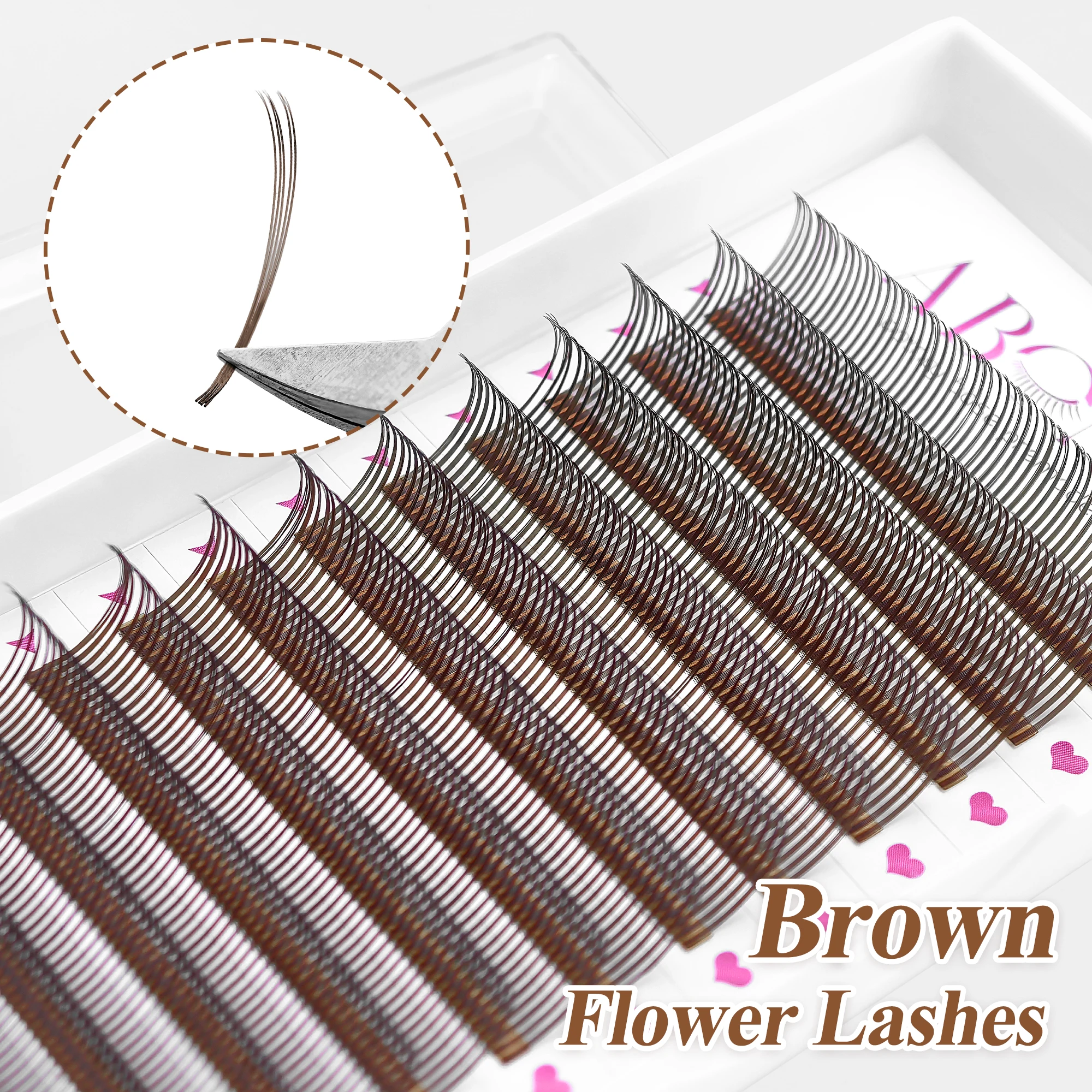 ABONNIE Schwarz Braun 5D Blumen Spikes Fee Falsche Wimpern Individuelle Easy Fans 5D Blumen Volumen Wimpernverlängerungen