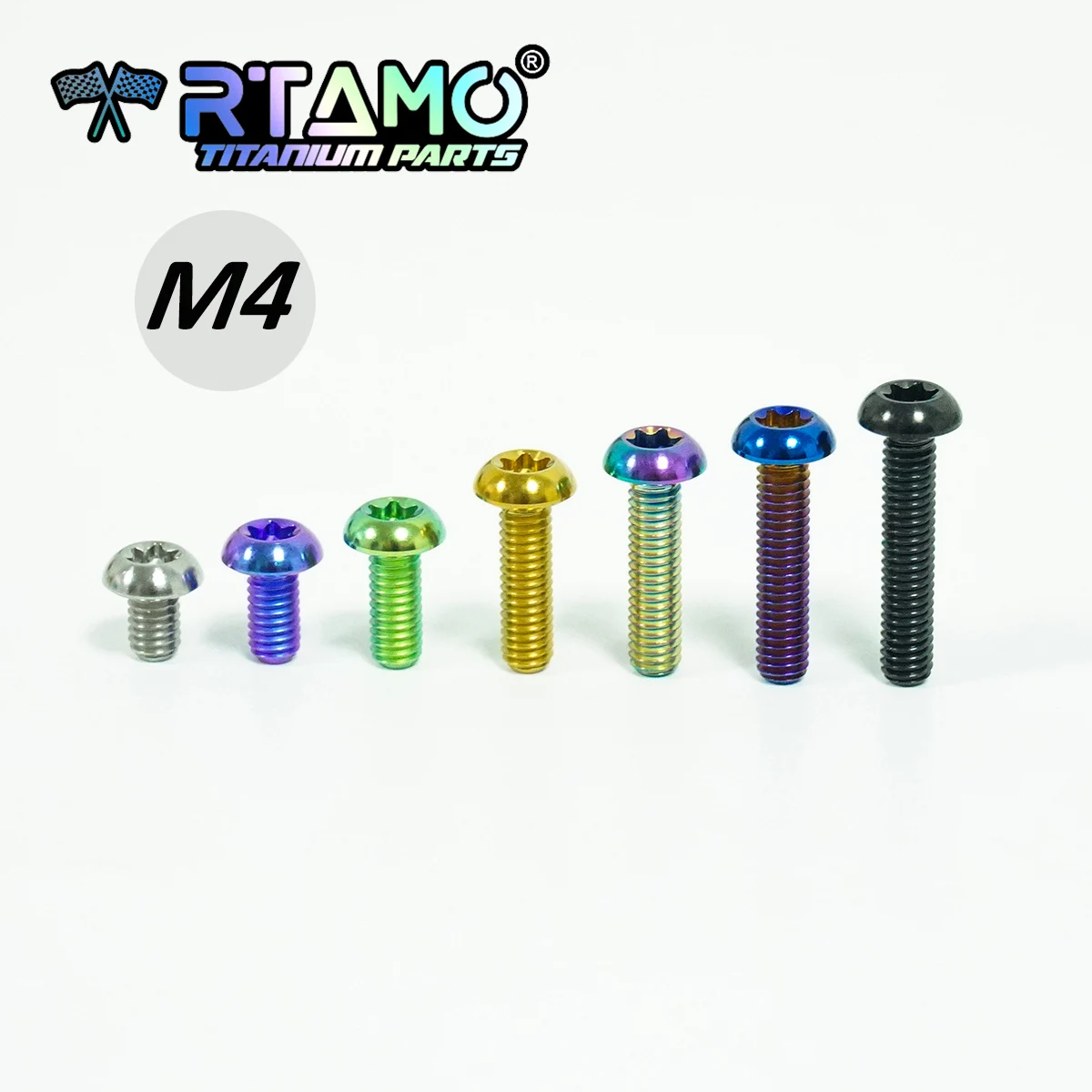 RTAMO Titanium Bolt M4X6/8/10/12/14/16/18/20mm MTB Road Bike Fastening Parts Motorcycle Modifcaiton Screw 1PC