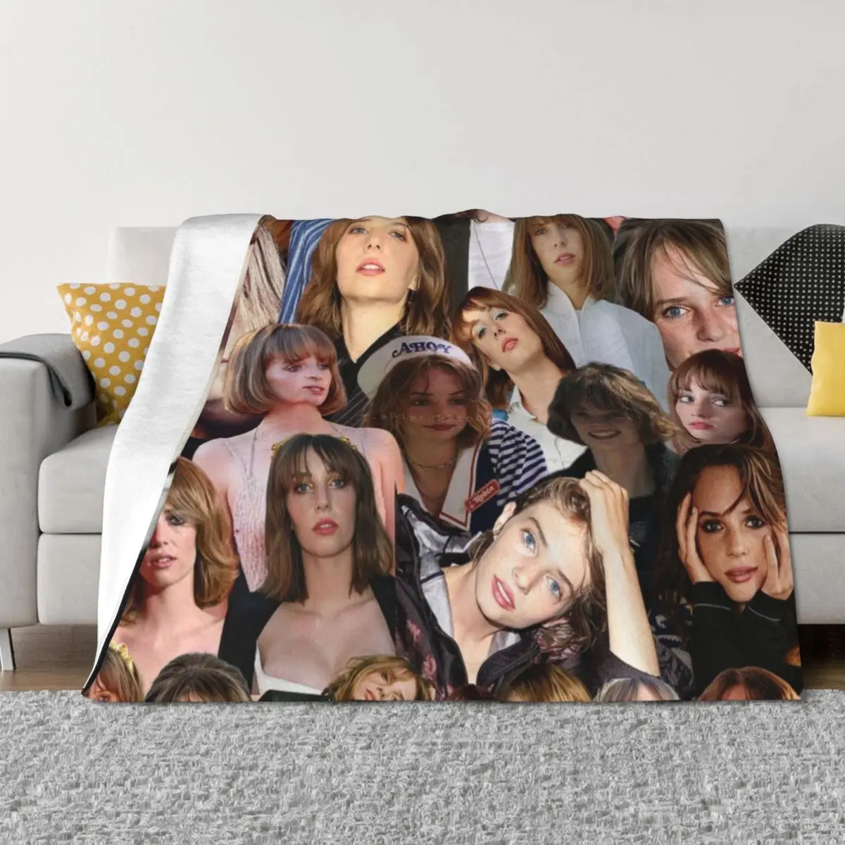 

maya hawke photo collage Throw Blanket For Sofa Thin funny gift Extra Large Throw Hair Blankets