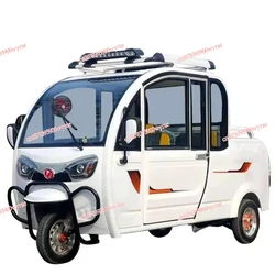 Customized Deposit electric tricycle fully enclosed pickup truck for household use with a shed, small women picking up children