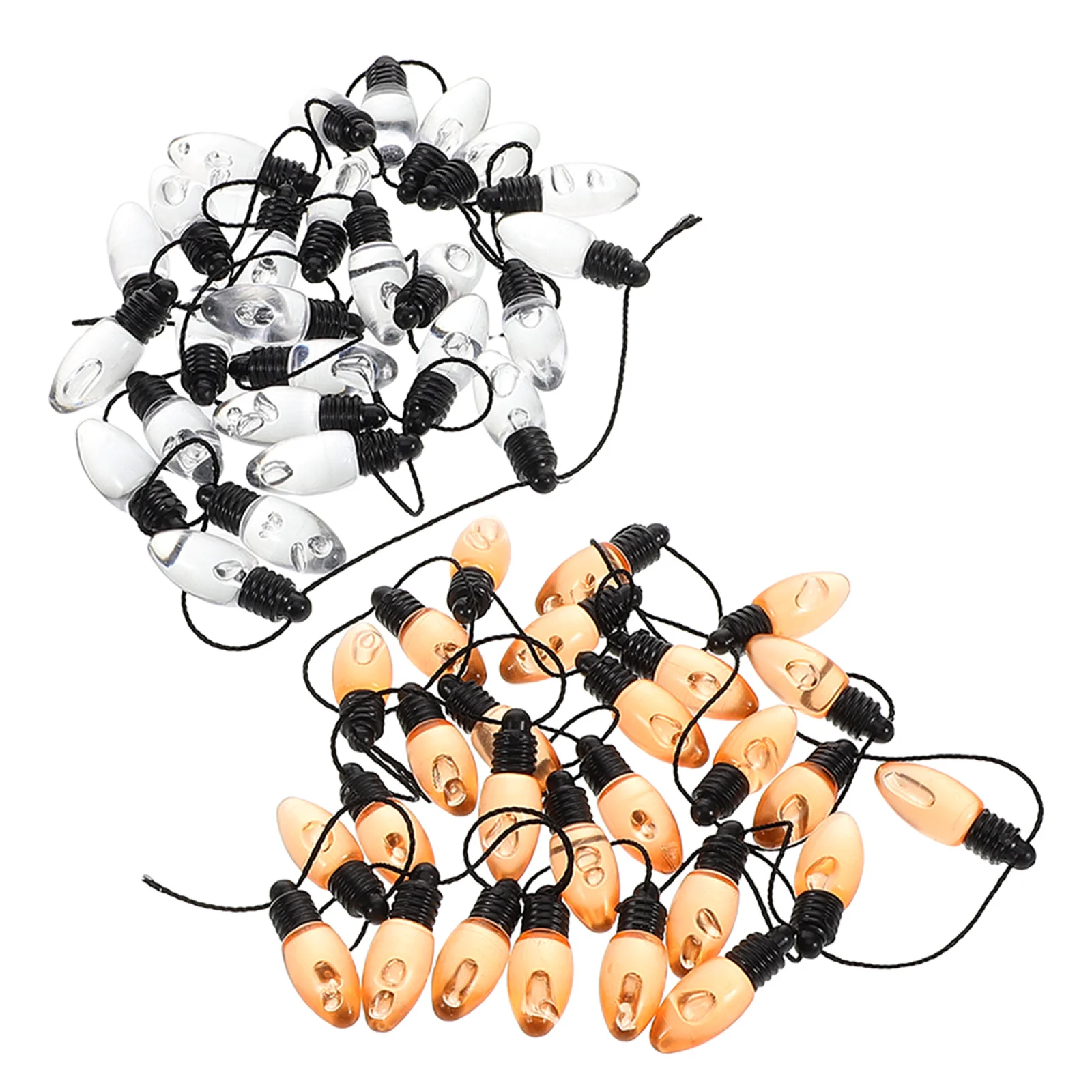 

2 Rolls Vintage Mini Party Decoration Light Bulb Garland Beaded Garland for Tree Mantle Fireplace Table Holiday Festival Decor