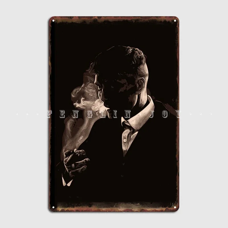 Tommy Shelby Smoking A Cigarette Poster Metal Plaque Cinema Living Room Cinema Customize Garage Decoration Tin Sign Poster