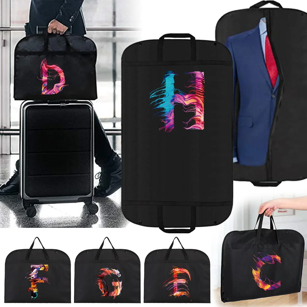 Clothing Dust Cover Non-Woven Home Moisture-Proof Wardrobe Hanging Clothes Storage Bag Paint Letter Print Suit Dress Dust Cover