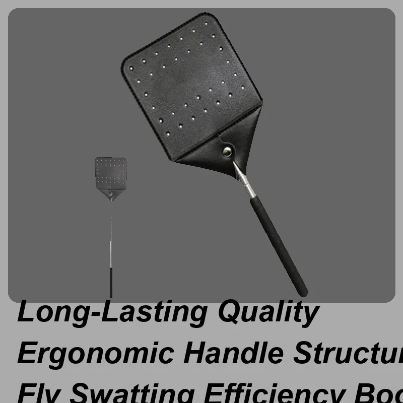 

Fly Swatter Heavy Duty Retractable Leather Fly Swatter For Indoors Handheld Zapper Racket With Metal Handle Flying Catcher Tool