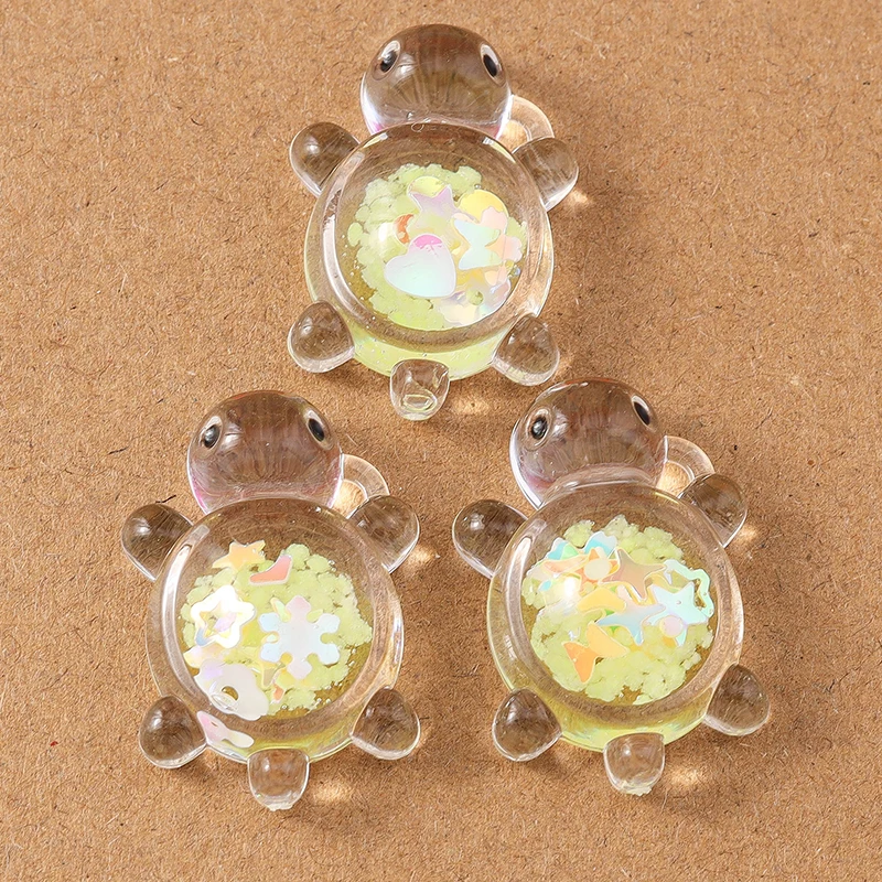 10 pcs Cute Resin Turtle Tortoise Charms Pendants for Necklace Earrings Bracelet DIY Kid\'s Jewelry Gift Accessories