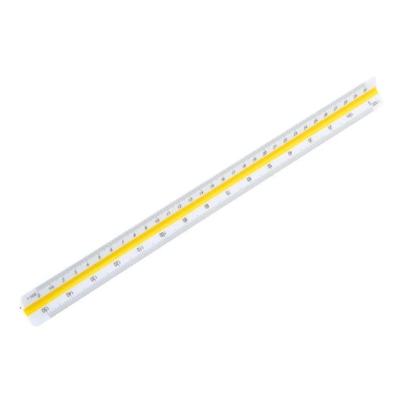 300mm Triangular Metric Scale Draughtsmens Ruler For Engineer Multicolor