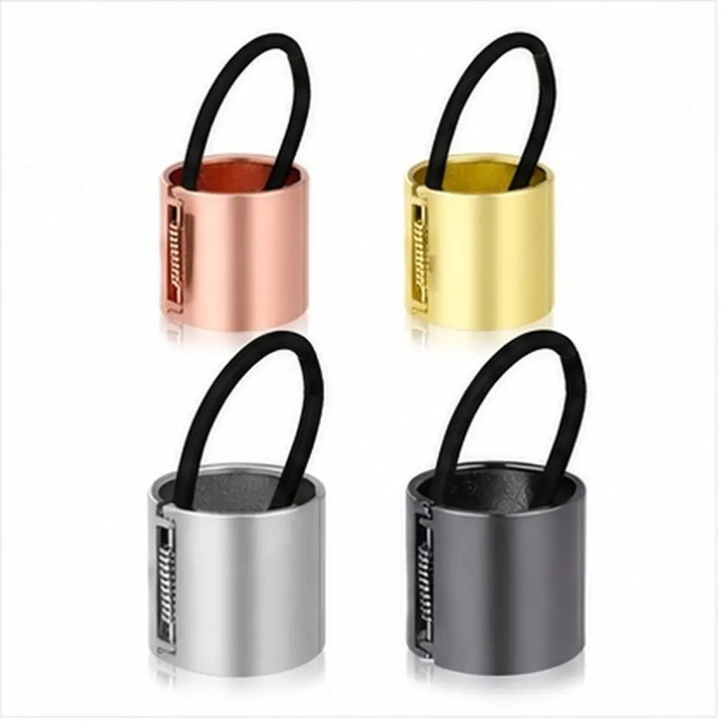4Pcs Metal Ponytail Buckle Hair Bands Secure Elastic Ponytail Holders Stylish Hair Accessories for Women Gold Silver Rose