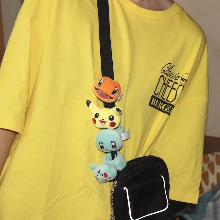 

Pokemon Cute Pikachu Pat Circle Kawaii Charmander Squirtle Bracelet Anime Figure Backpack Decoration Kids Party Toys Gifts