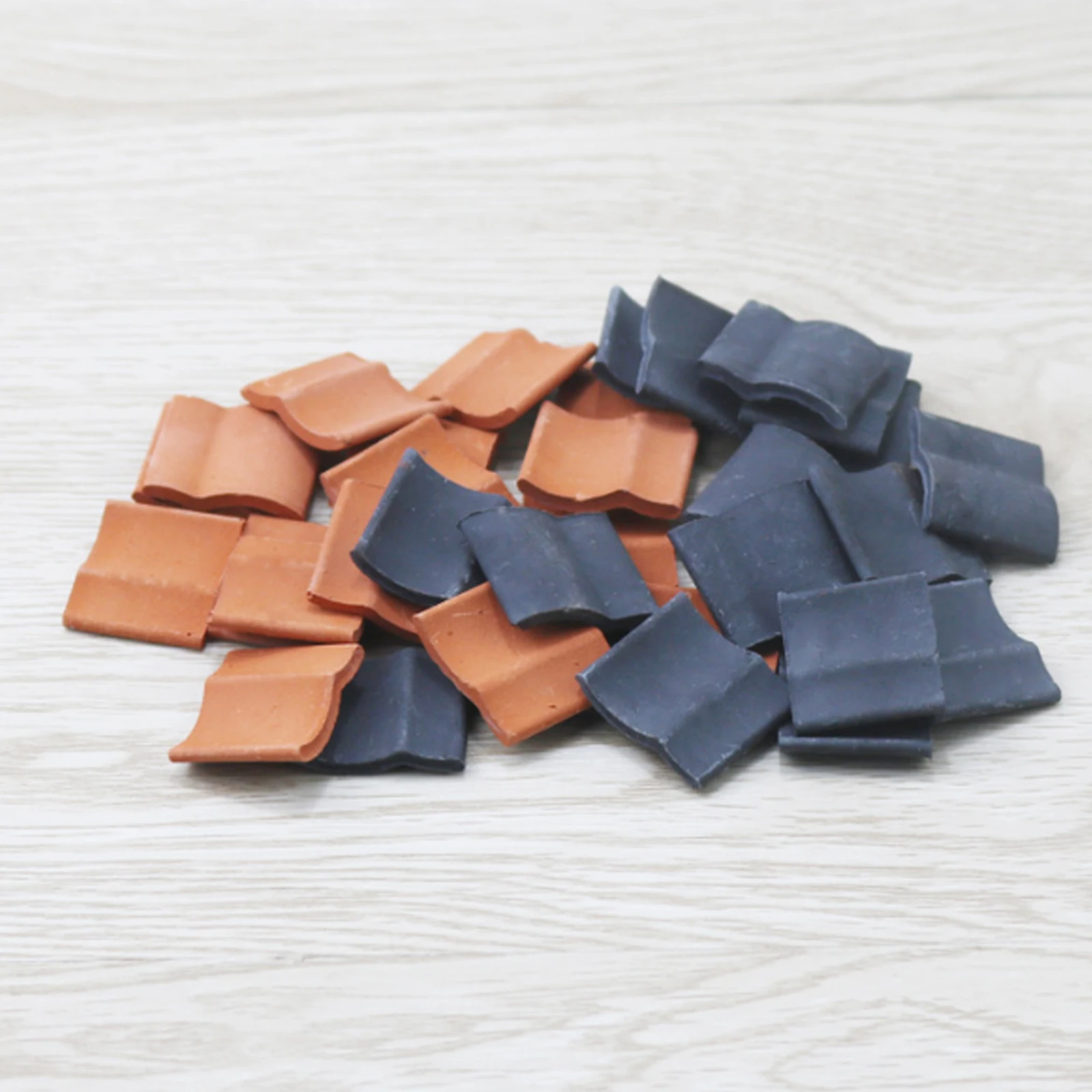 

50 Pcs Simulated Brick Mini Tile Building Model Miniature Garden Roof Tiles Tiny Sand Table Landscaping Clay Simulation