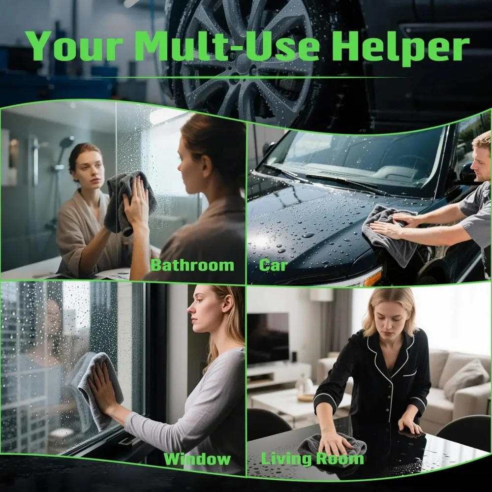 Ultra-Absorbent Microfiber Cleaning Cloth - Soft, Durable & Quick-Dry Towel for Cars, Home, and Bathroom Use