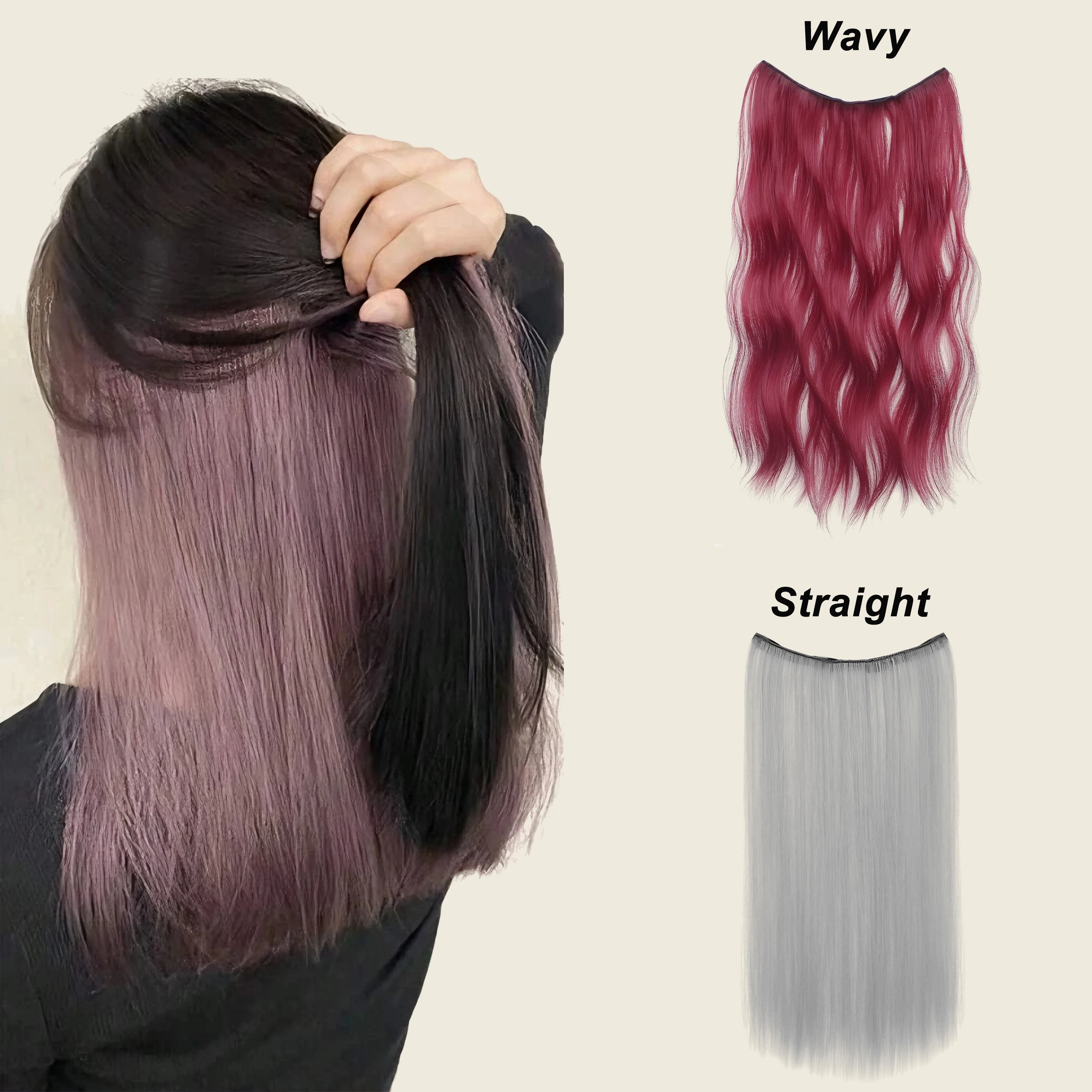 

Synthetic Wavy/Straight Wigs Clip in Hair Extensions 20inches/24inches Clip On Hair Extensions for Women Hair Accessories