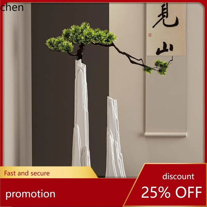 

HT New Chinese Style Entrance Hallway Ornament TV Cabinet Niche Decoration Welcoming Pine Green Plant Opening Housewarming Gift