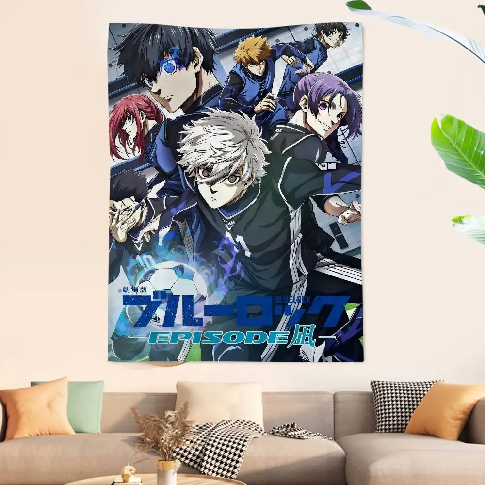 Blue L-Lock Anime Colorful Tapestry Wall Hanging Bohemian Wall Tapestries Mandala Wall Art Decor