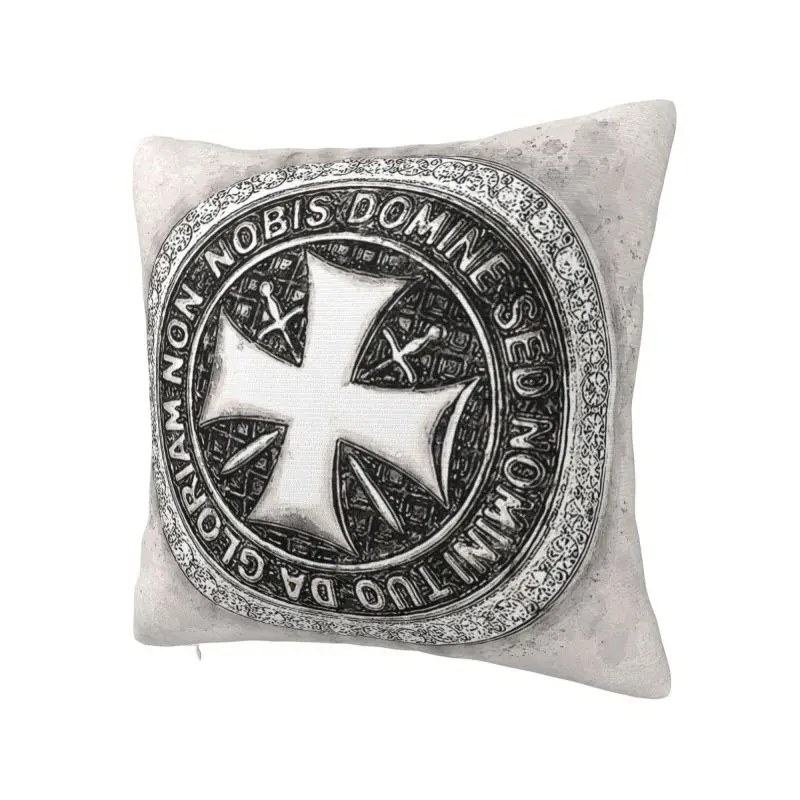 Knights Templar Seal Of Honor And Courage Pillow Covers Decoration Emblem Ordre du Temple Cushion Decoration Salon Pillowcase