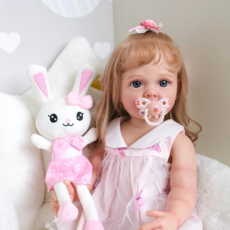 

55CM Reborn Baby Doll Betty Full Silicone Princeess Toddler Lifelike Handmade 3D Skin Multiple Layers Painting Art Doll