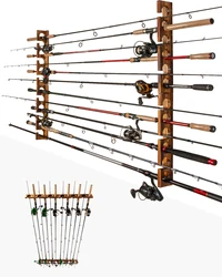 Ghosthorn Holds Up to 12 Rods Fishing Pole Rod Racks Wall or Ceiling Mounted Fishing Pole Rod Holders for Garage Storage