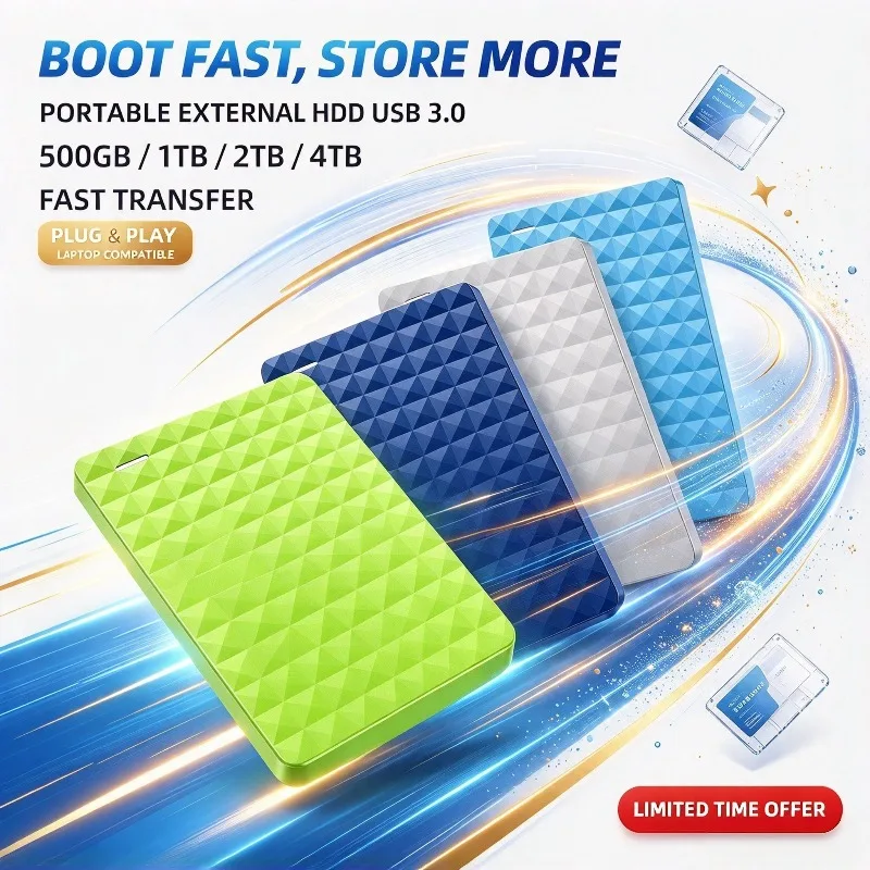 Portable Original 2.5 Inch External Hard Drive USB3.0 High Speed Expansion Storage 500GB 1TB 2TB 4TB For Laptop Internal Use SSD