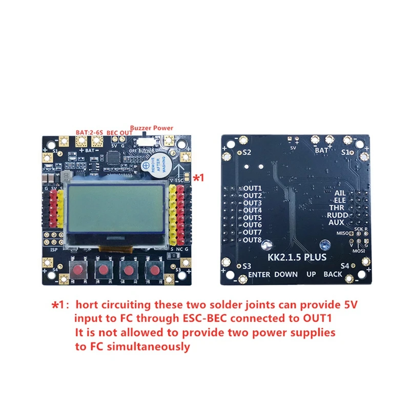 Imagem -02 - Flight Control Board para Avião rc Controlador Vtol Fpv Racing Drone Kk2.1.5 Plus Kkk2