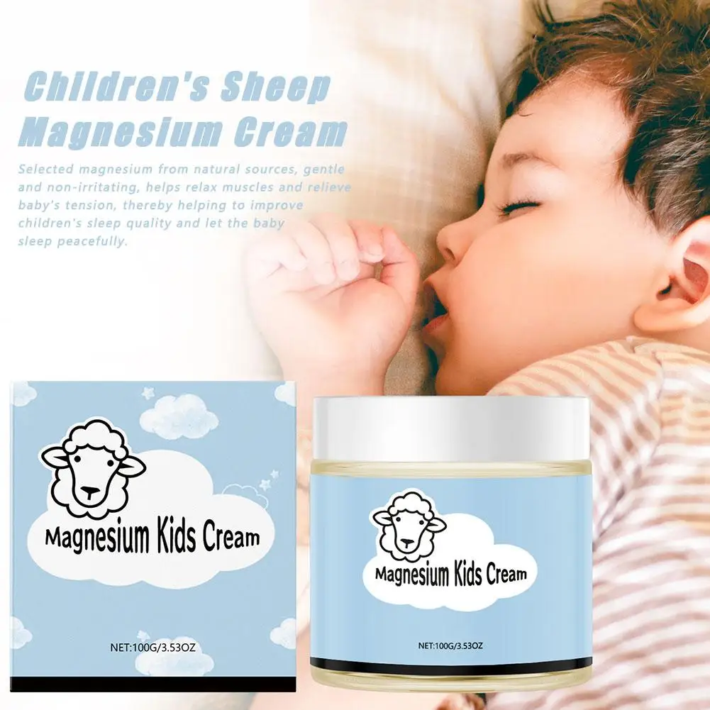 100g Sheep Organics Magnesium Lotion for Kids,Topical Magnesium Cream Helps Kids Stay Calm at Bedtime and During The Night O7D7