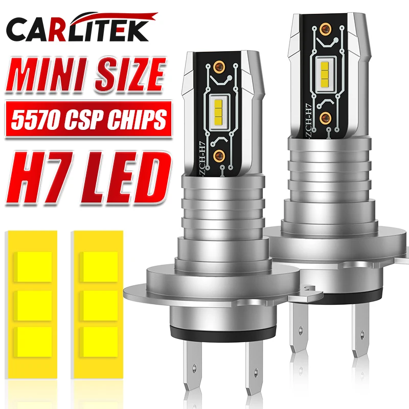 

H7 Led Headlight Bulb 5570 CSP Chip Fanless Plug And Play Led Light Bulb 1:1 Mini Led Lamp Bulb Super Bright White 12V 2PCS