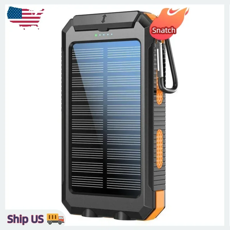 

Компактный солнечный повербанк на 10000 мАч - быстрое зарядное устройство с защитой от воды для кемпинга и путешествий