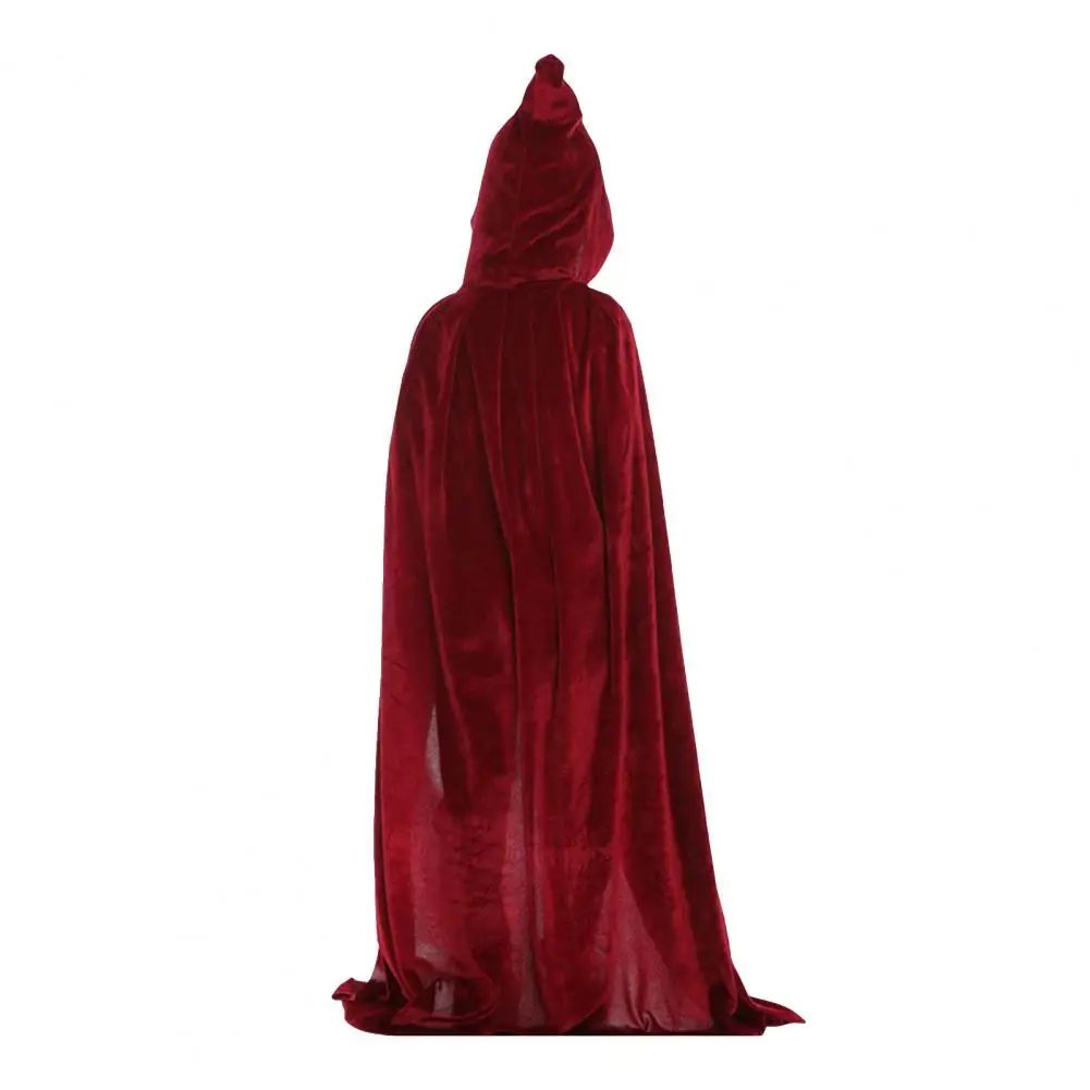 Hooded Cape Kids Halloween Witch Cape with Tie-up Hood for Cosplay Stage Performance Floor Length Unisex Costume Cloak Cosplay