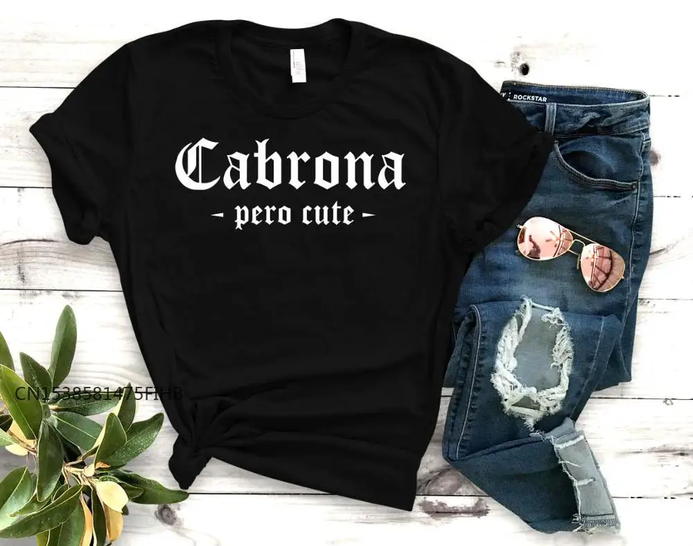 

Cabrona Pero Latina Print Women Basic Tshirt Premium Casual Funny T Shirt Gift For Lady Yong Girl Top Tee