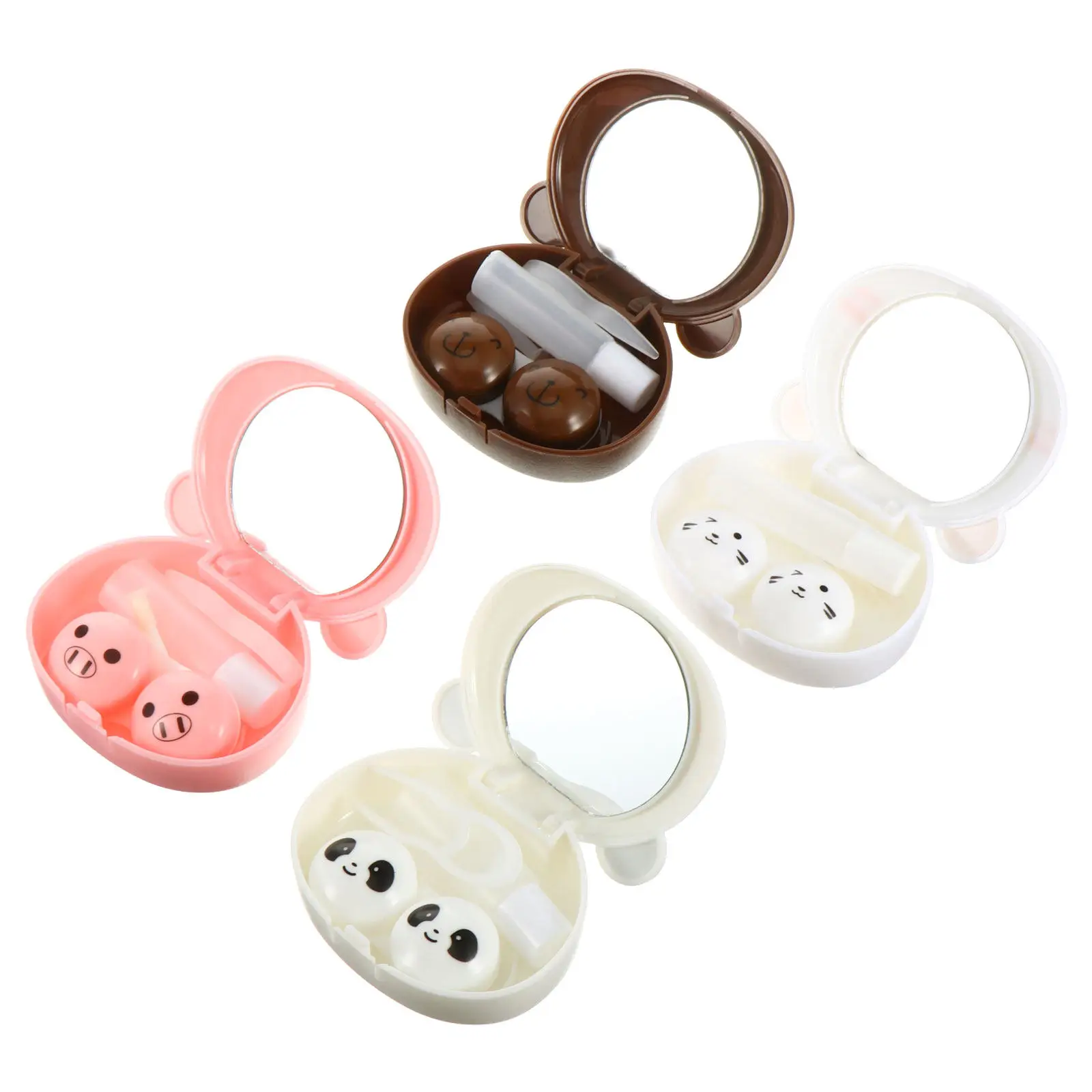 4Pcs Portable Plastic Lens Cases Travel Small Companion for Contact Lenses Leak Proof Dust Proof Lightweight Compact Eye Care