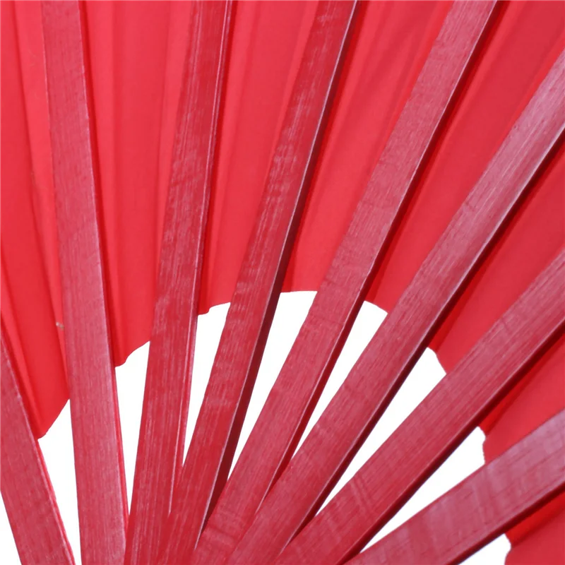 

6X Bamboo Structure Of Kung Fu Tai Chi Wushu Martial Arts Hand Fan Red