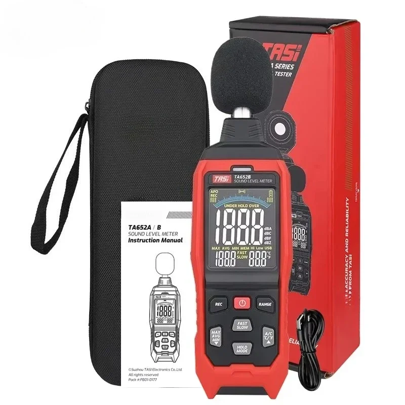 ta652b digital sound level meter recorder 30-130db noise measuring instrument with usb data connection