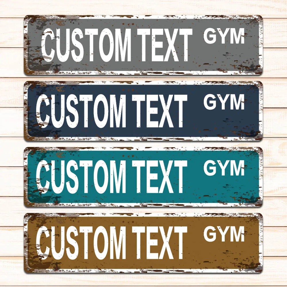 

1pc nice gym colored Personalized Text Iron Wall Signs Tin Wall Plaque For Home Decor Living Room Bedroom