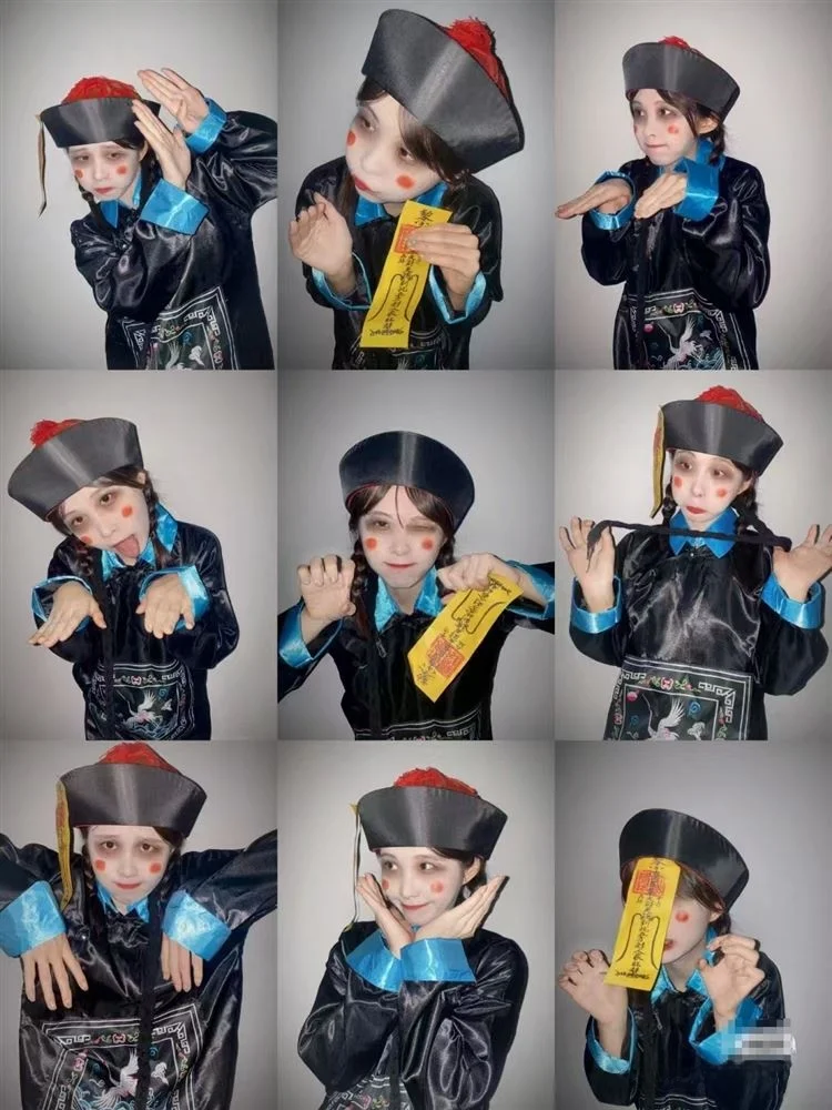 

Официальный костюм зомби на Хэллоуин, мужской костюм Qing Dynas Eunuch ster Court, одежда для побега, костюм для выступлений NPC