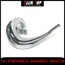 Offroad Bike Front Link Pipe For KTM 250SX 250/300 XC-W Exhaust Header Mild Steel Chrome Finish For Husqvarna TE250/TE300 2023