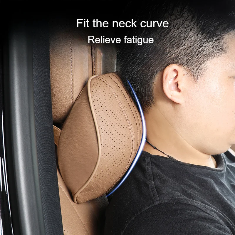 Car Neck Pillow Lumbar Support Cushion For Mercedes Benz E Class 2024 W214 Memory Foam Breathable Leather Car Seat Pillow